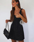 The Pearl Noir: Vintage-Inspired Hollow-Out Mini Dress