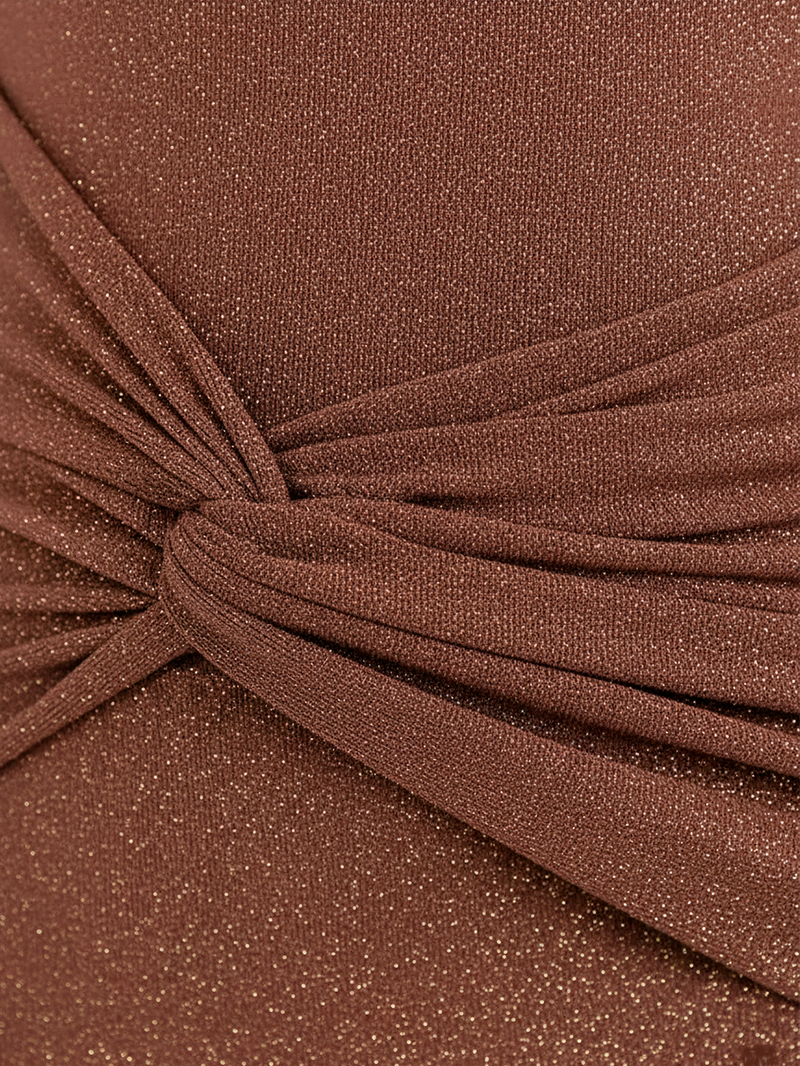 Sophisticated Backless Dress  Brown